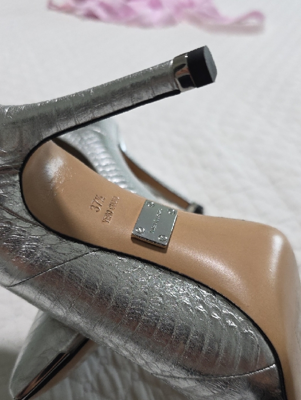 Michael Kors Metallic Silver Pointed Toe Pumps - Picture 7 of 12